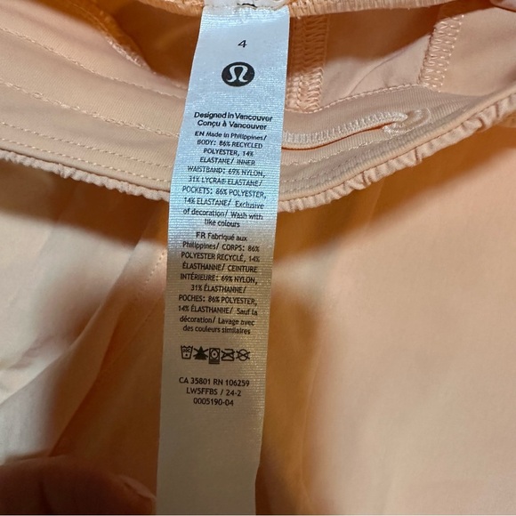 Lululemon Size 4 Swift Mid-Rise Wide-Leg Pant Full Length Peach Bellini (a3 - Picture 9 of 16